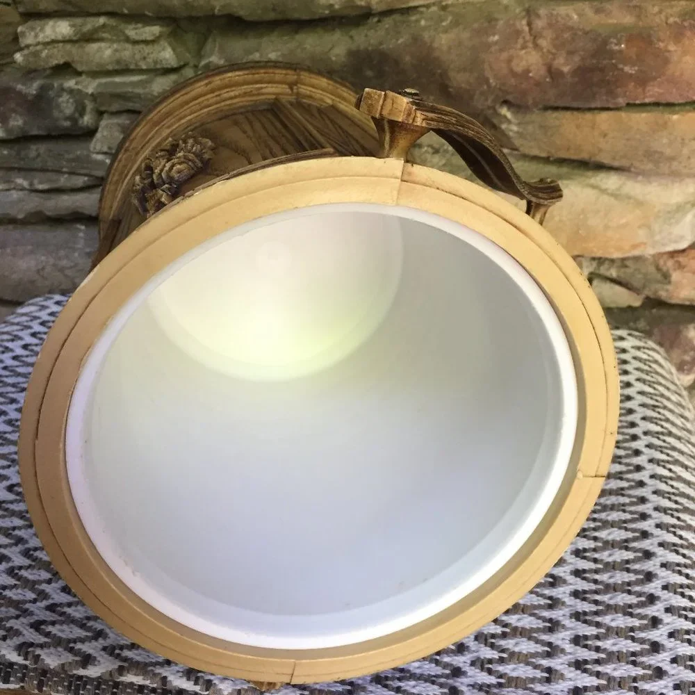 VTG Ice Bucket Faux Wood 70s Barware Brentwood